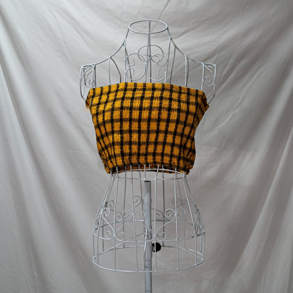 Plaid Tube Top | Yellow & Black | Medium